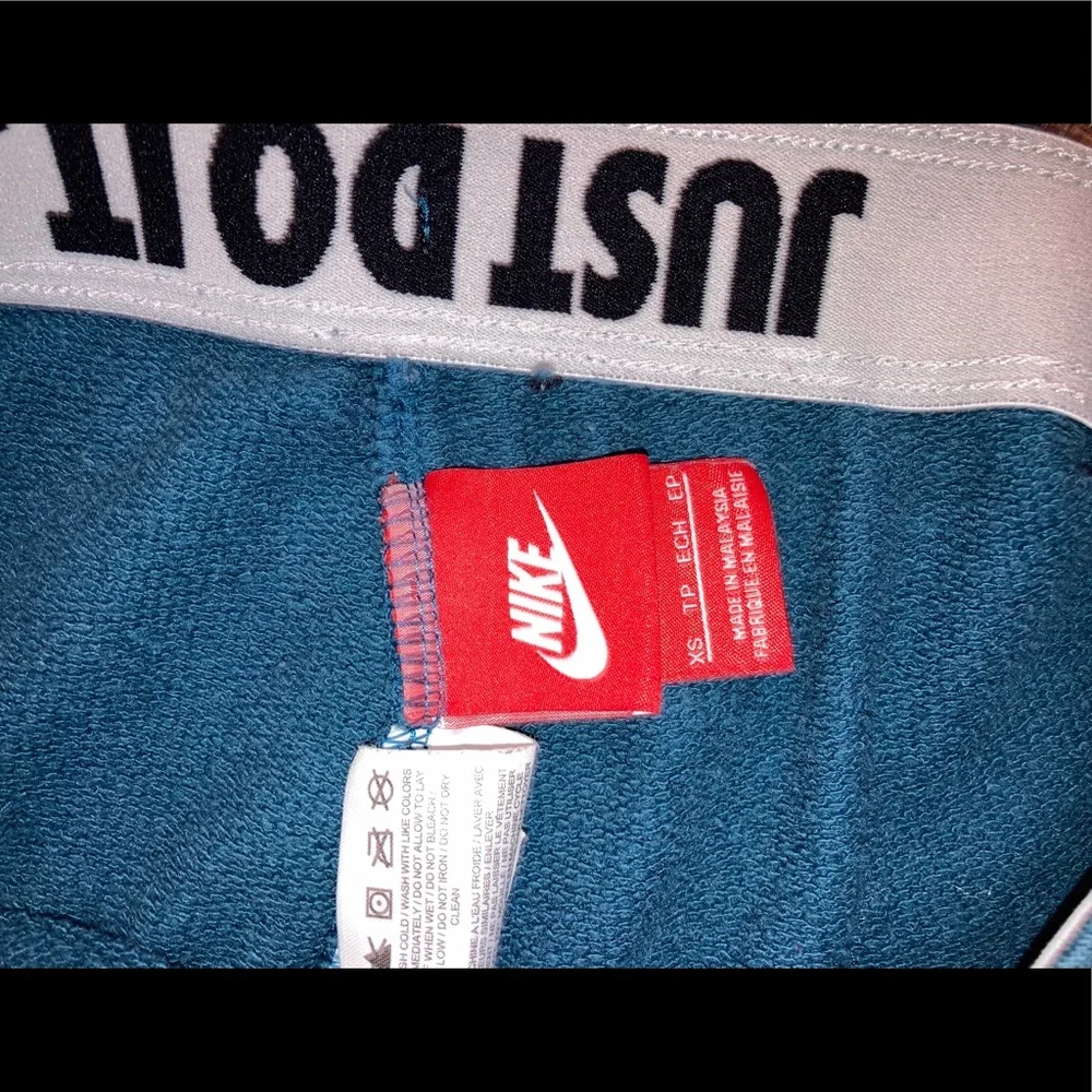 Nike Blue Sweat Shorts, Cut Off, Vintage. Perfect condition. Drawstring. XS - Picture 4 of 5